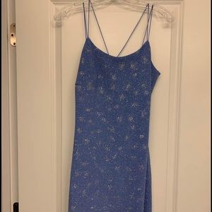 Periwinkle sparkle cocktail dress
